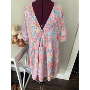 Simply Southern Pink Tropical Pineapple Swim Coverup
